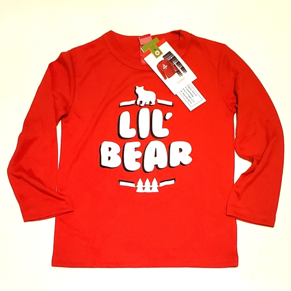 New LIL' BEAR 🐻 Polar Fleece Pant PJ Set 2 PC. NWT 4T or 5T family pajama sets - Picture 3 of 4